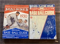 2 vintage 1930 & 1940 Spalding's Baseball Guides