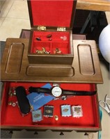 Men’s jewelry valet and contents