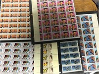 10.5 sheets of US commemorative stamps