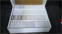 LARGE BOX OF MISC BASEBALL AND FOOTBALL CARDS