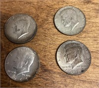 4 Kennedy 1960s half dollars