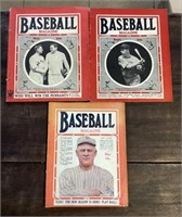 3 vintage Baseball Magazine lot
