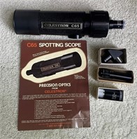 Celestron C65 spotting scope w/3 extra eyepieces