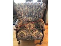Floral pastel fabric sitting chair