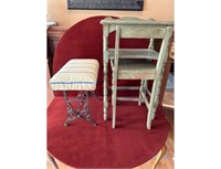 Childs desk, sewing stool