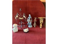 Assorted Figurines small shelf
