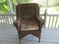 SQUARE BACK WICKER CHAIR
