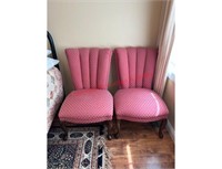 Rose color upholstered chairs-2