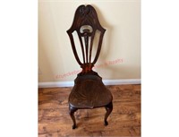 Antique unique wood 3 leg chair