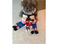 Raggedy Ann Dolls, Monkey and bear