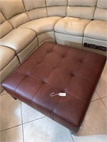 NEW LEATHER OTTOMAN BROWN