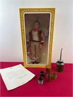 VINTAGE JOHN WAYNE DOLL WITH OLD OIL CAN & CUPS