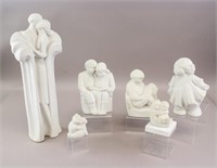 Lot of 6 Belgium Marble Statues Stamped