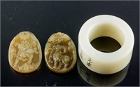 Three Assorted Jade Carved Pendants
