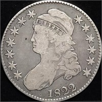 1822 Capped Bust Silver Half Dollar Nice