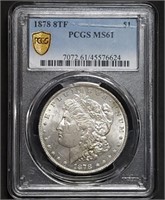 1878 8TF Morgan Silver Dollar PCGS MS61