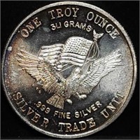Vintage 1 Troy Oz .999 Silver Patriotic Round