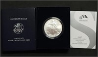2007 1oz Burnished Silver Eagle MIB with Cert.