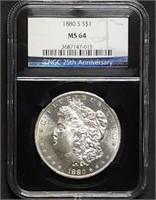 1880-S Morgan Silver Dollar NGC MS64