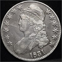 1831 Capped Bust Silver Half Dollar, Nice Coin
