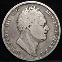 1836 William IV Silver Half Crown