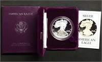 1986 1oz Proof Silver Eagle MIB with Cert. 1st