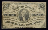 1863 3 Cent Fractional US Currency Banknote