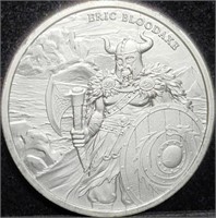 1 Troy Oz .999 Silver Eric Bloodaxe Viking Round