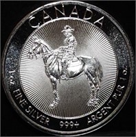 1 Troy Oz .999 Silver Canada Mounted Police BU