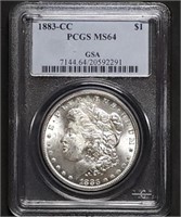 1883-CC Morgan Silver Dollar PCGS MS64 GSA