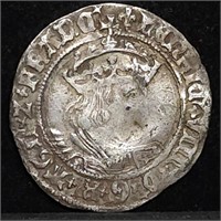 Henry VIII Hammered Silver Half Groat Early 1500s