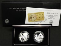 2018 WW1 Centennial Proof Dollar & Medal Set