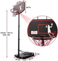 ONETWOFIT Portable Basketball Hoop, 8.6ft-10ft