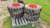 4-New 12-16.5 NHS skidsteer tires & rims