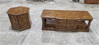 Coffee Table - 53"×21"×17", 
Side Table 21.5"×20"