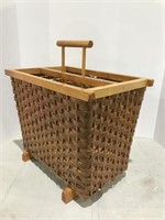 Vintage Wicker Magazine Stand - approx. 16” x 10”