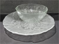 Glass Serving Bowl and Plate
