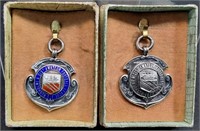 TWO STERLING RUSHOLME & DISTRICT FOOTBALL MEDALS