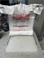 Bag Caddy Stocked with Plastic 'Thank You' Bags
