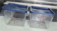 2 Cambro 12 Qt Food Storage Container w Lid