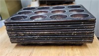 (10) 12 Hole 31/2 x 2 Muffin Pans, Some Chicago