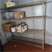 Metal Coated Wire Shelves in Walk In Cooler