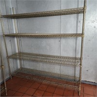 Metal Coated Wire Shelves in Walk In Cooler