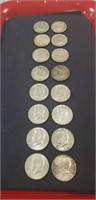 (16) Assorted Half Dollar Coins (40% Silver)