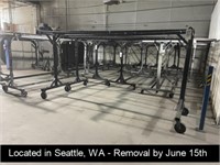APPROX 3.5'X12'X6' METAL HANGING PRODUCTION CART
