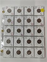 40 5 CENT NICKEL COINS; 1922 - 1966, UF - MS64
