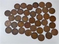 BAG OF 39 LARGE 1 CENT COINS