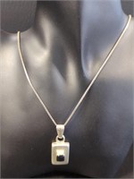 Sterling Silver Chain & Pendant , Both Marked 9