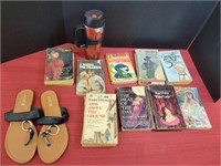 Various Books - Size 8 Ardene Sandals, slightly