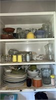 Contents of Shelf Lot, Glass ware, and Plates